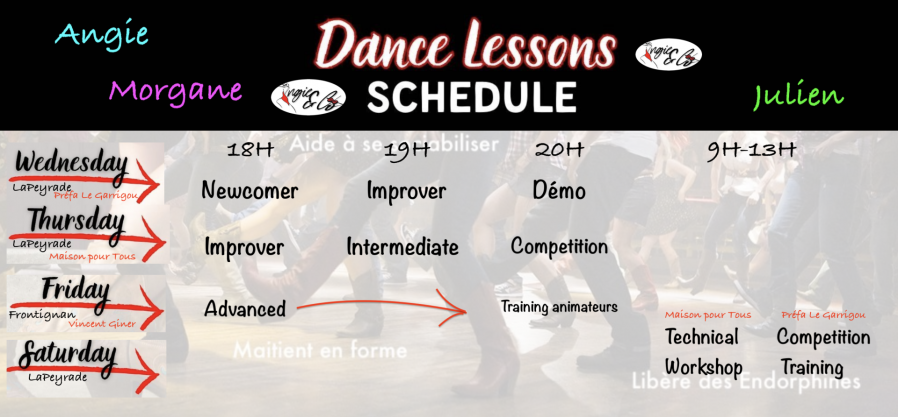 Dance lessons schedule 1